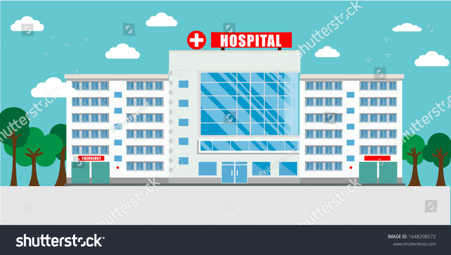 Vector Hospital Building Hospital Building Professional Stock Vector ...