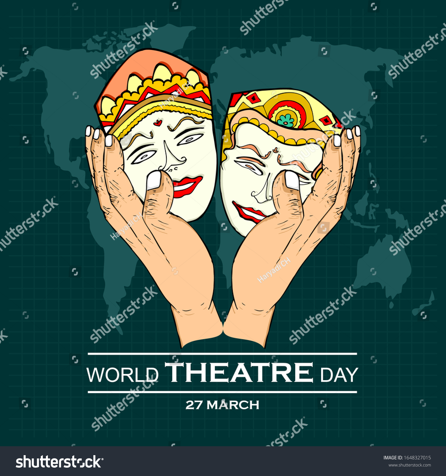 World Theatre Day Poster Banner Stock Vector (Royalty Free) 1648327015