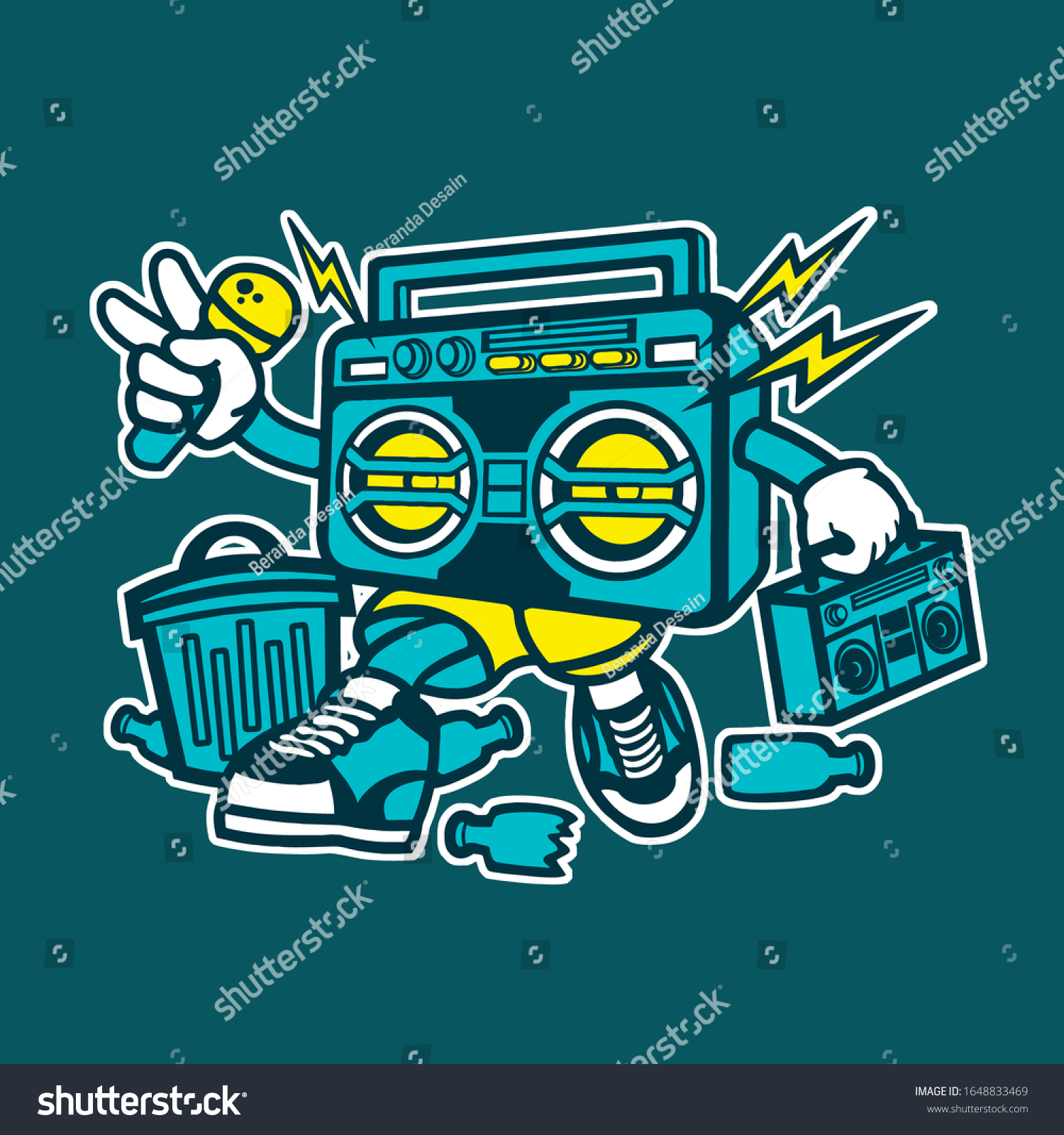 Boombox Art Characters Design Illustration Stock Vector (Royalty Free ...