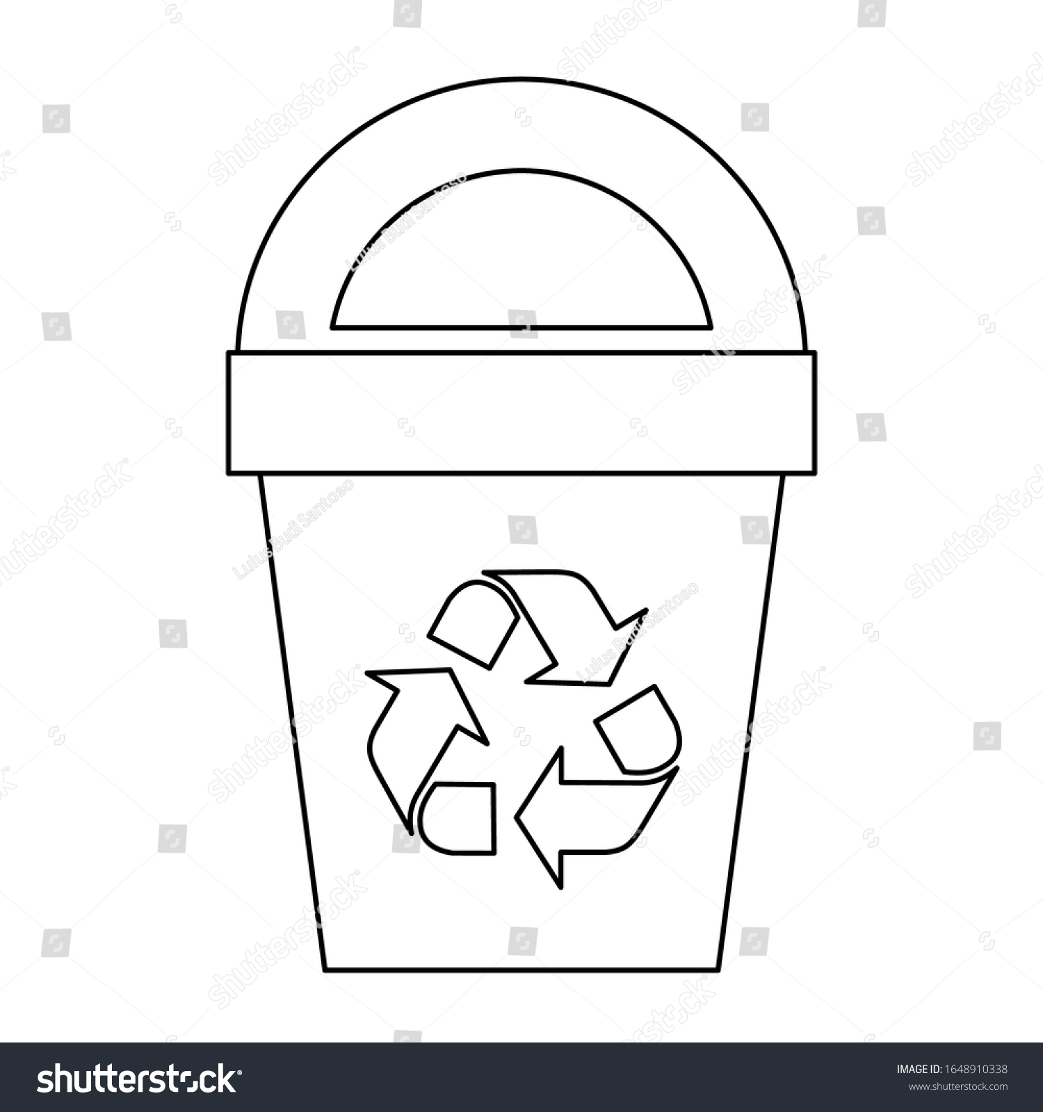 Outline Recycle Bin Icon White Background Stock Vector (Royalty Free ...