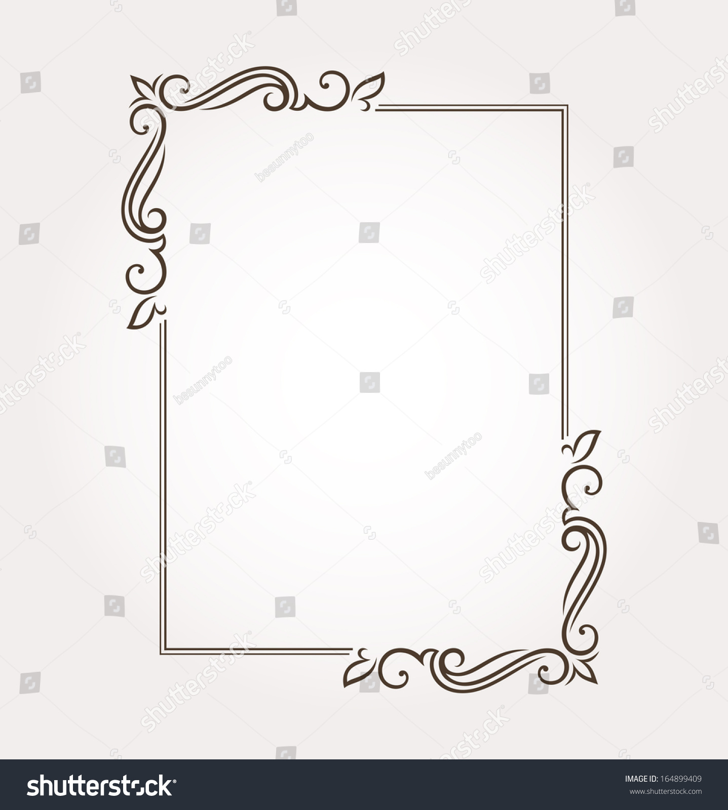 Calligraphic Frame Page Decoration Vector Illustration Stock Vector ...