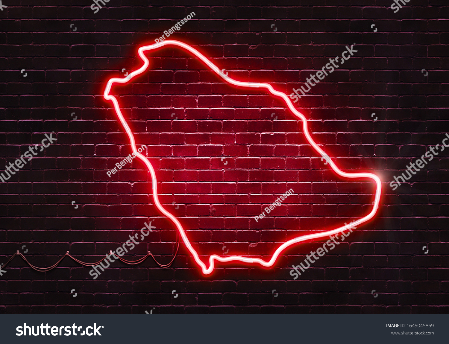 Neon Sign Shaped Like Saudi Arabia Stock Photo 1649045869 | Shutterstock