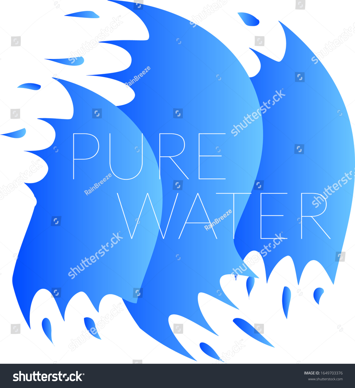 Pure Water Design Splashes Isolated Vector Stock Vector (Royalty Free ...