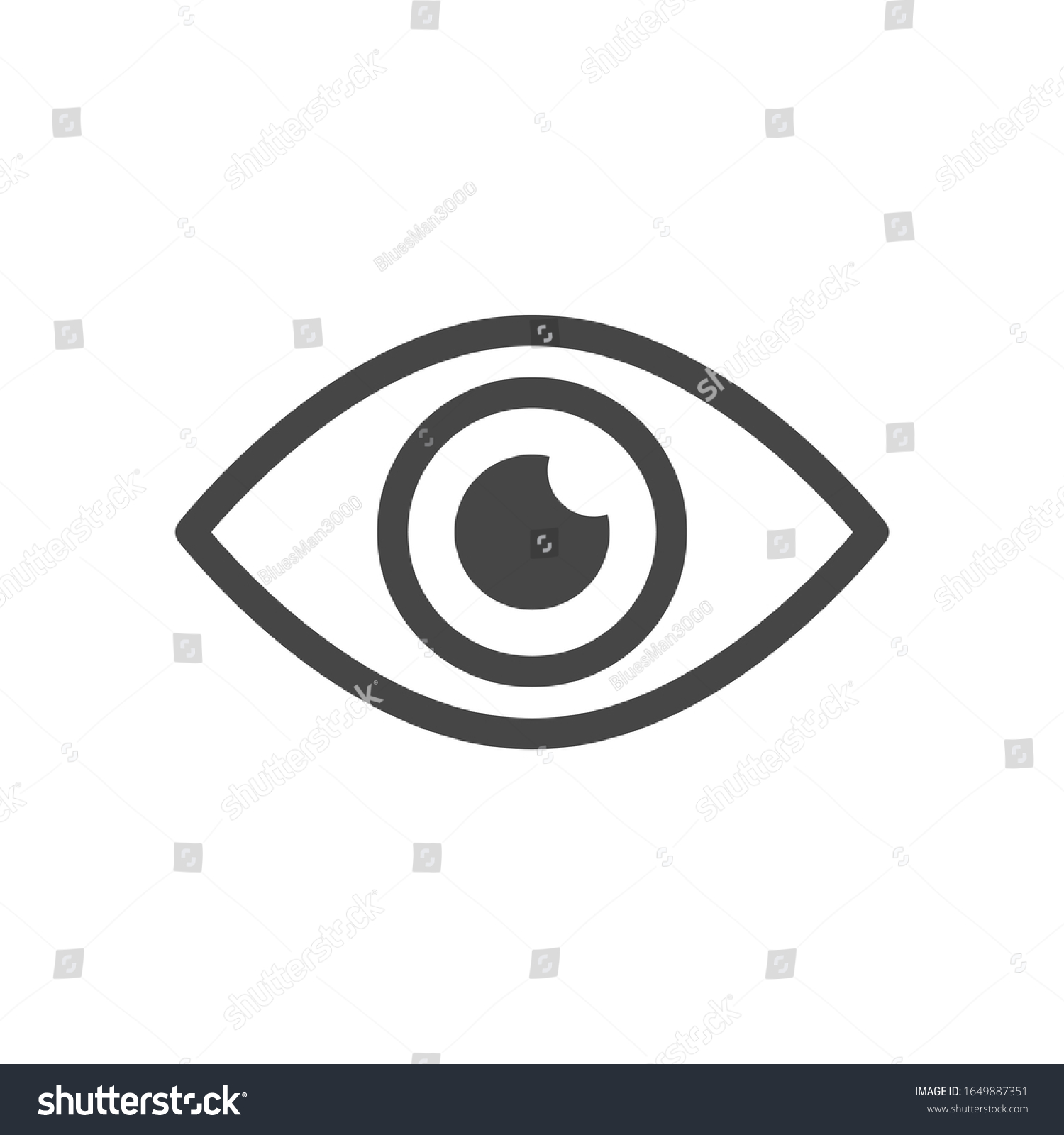 Eye Icon Flat Design Isolated On Stock Vector (Royalty Free) 1649887351 ...