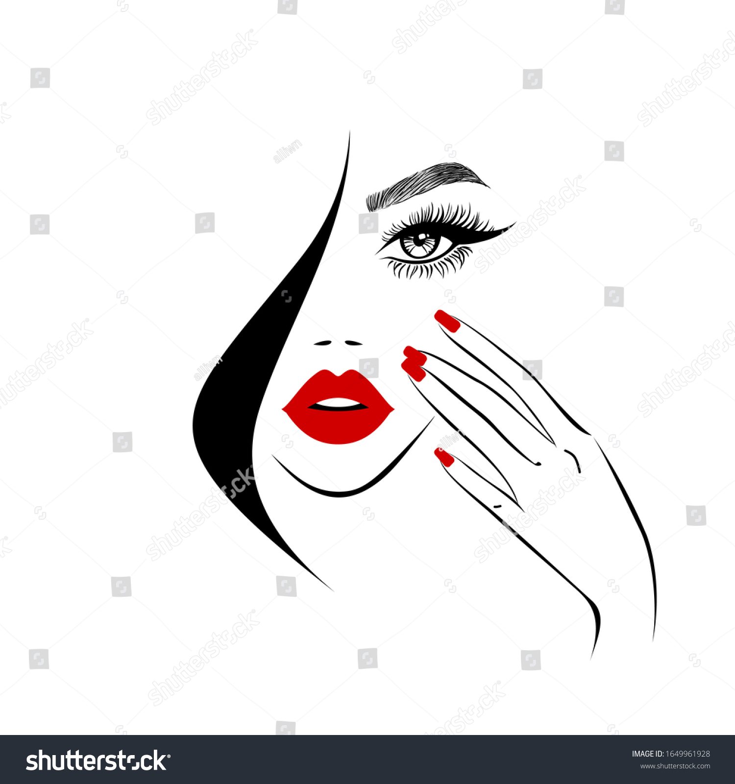 Beauty Logo Beautiful Woman Face Sexy Vetor Stock Livre De Direitos 1649961928 Shutterstock 0880