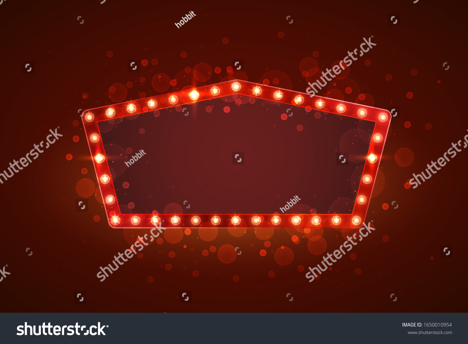 Red Frame Retro Billboard Blank Showtime Stock Vector (Royalty Free ...