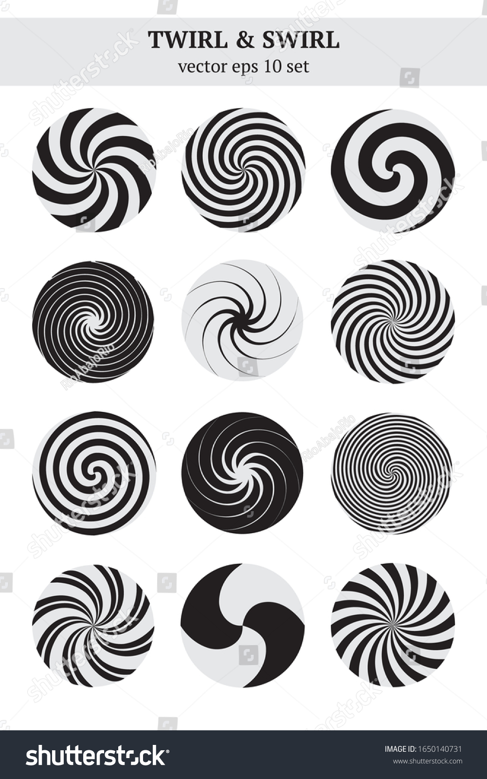 Big Vector Swirl Set Various Circular Stock Vector (Royalty Free ...