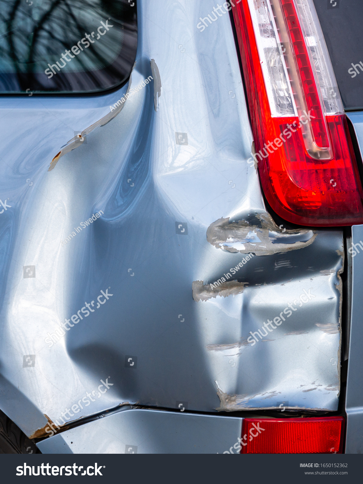 Grey Car Has Been Hit Crashed Stock Photo 1650152362 | Shutterstock