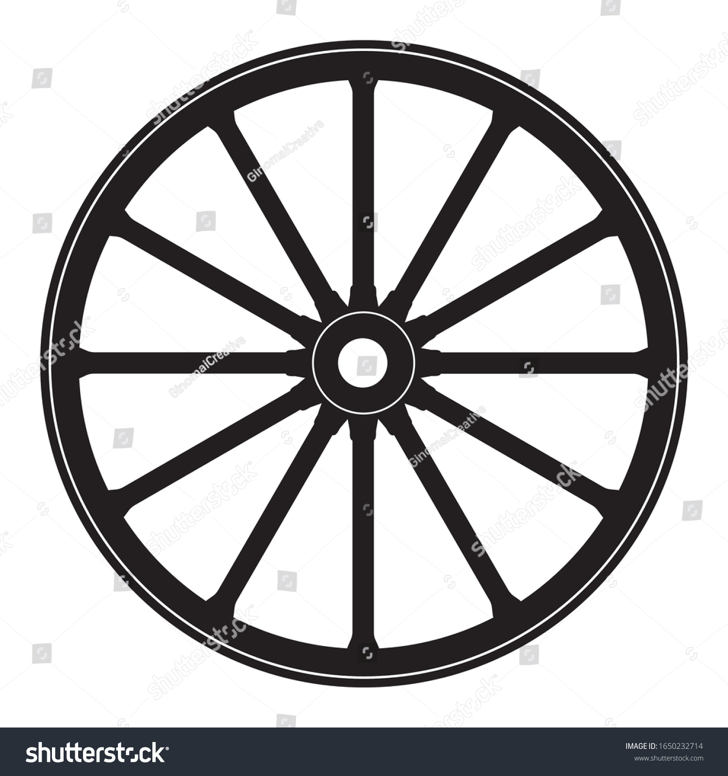 Western Old Fashioned Wagon Wheel Stock Vector (Royalty Free ...