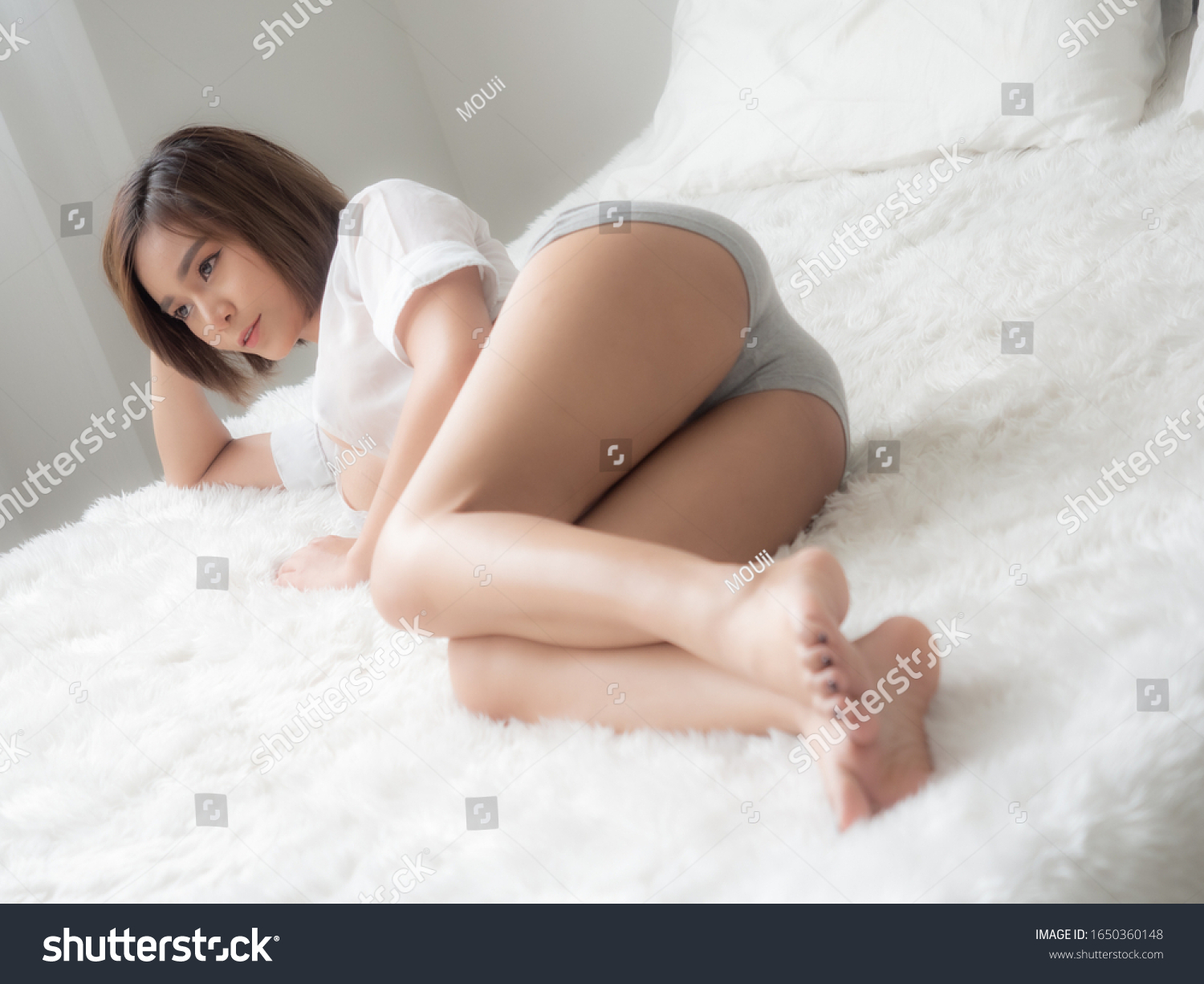 Sexy Asian Woman Lying On Bed Stock Photo Shutterstock