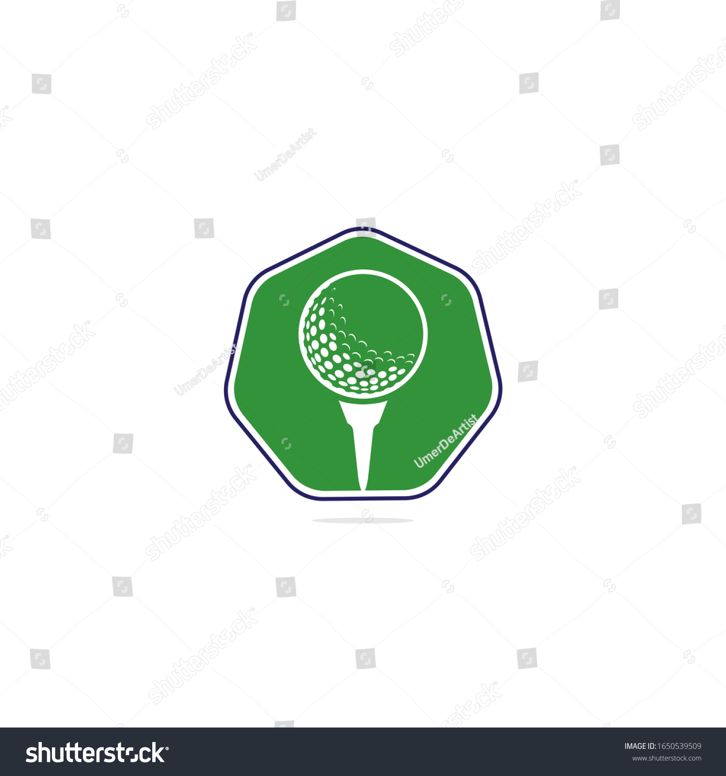 Golf Ball On Tee Logo Vector Stock Vector (Royalty Free) 1650539509 ...