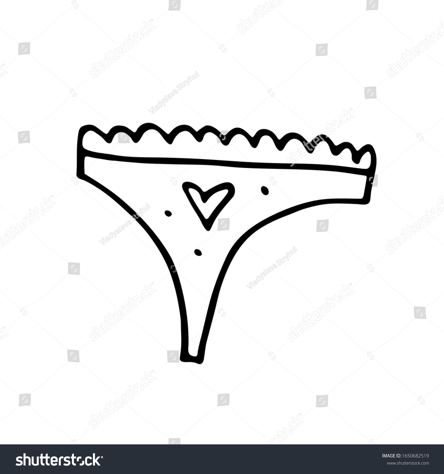 Underpants Heart Clothes Doodle Hand Drawn Stock Vector (royalty Free 