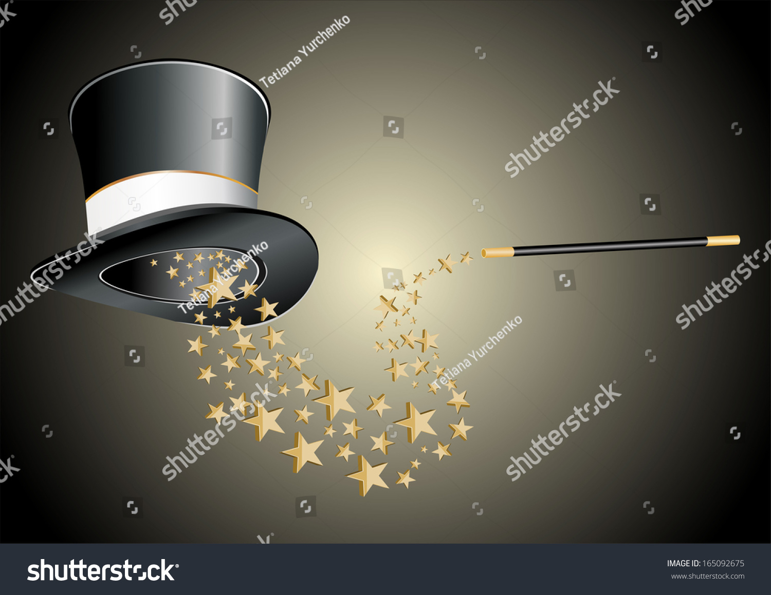 Magic Hat Wand Sparkles Vector Stock Vector (royalty Free) 165092675 