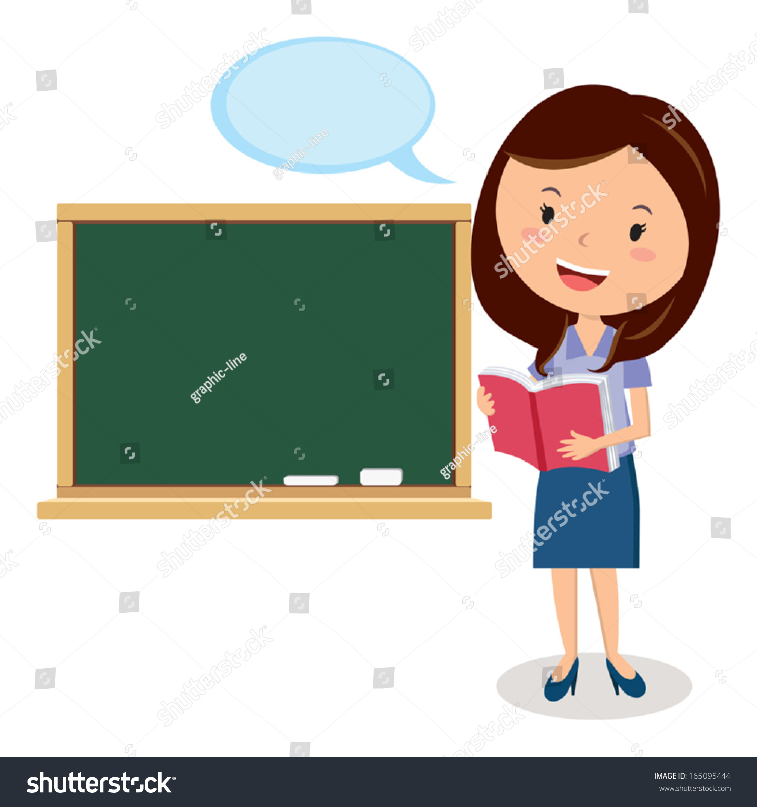 Teacher Teacher Office Lady Holding Book Stock Vector (Royalty Free ...