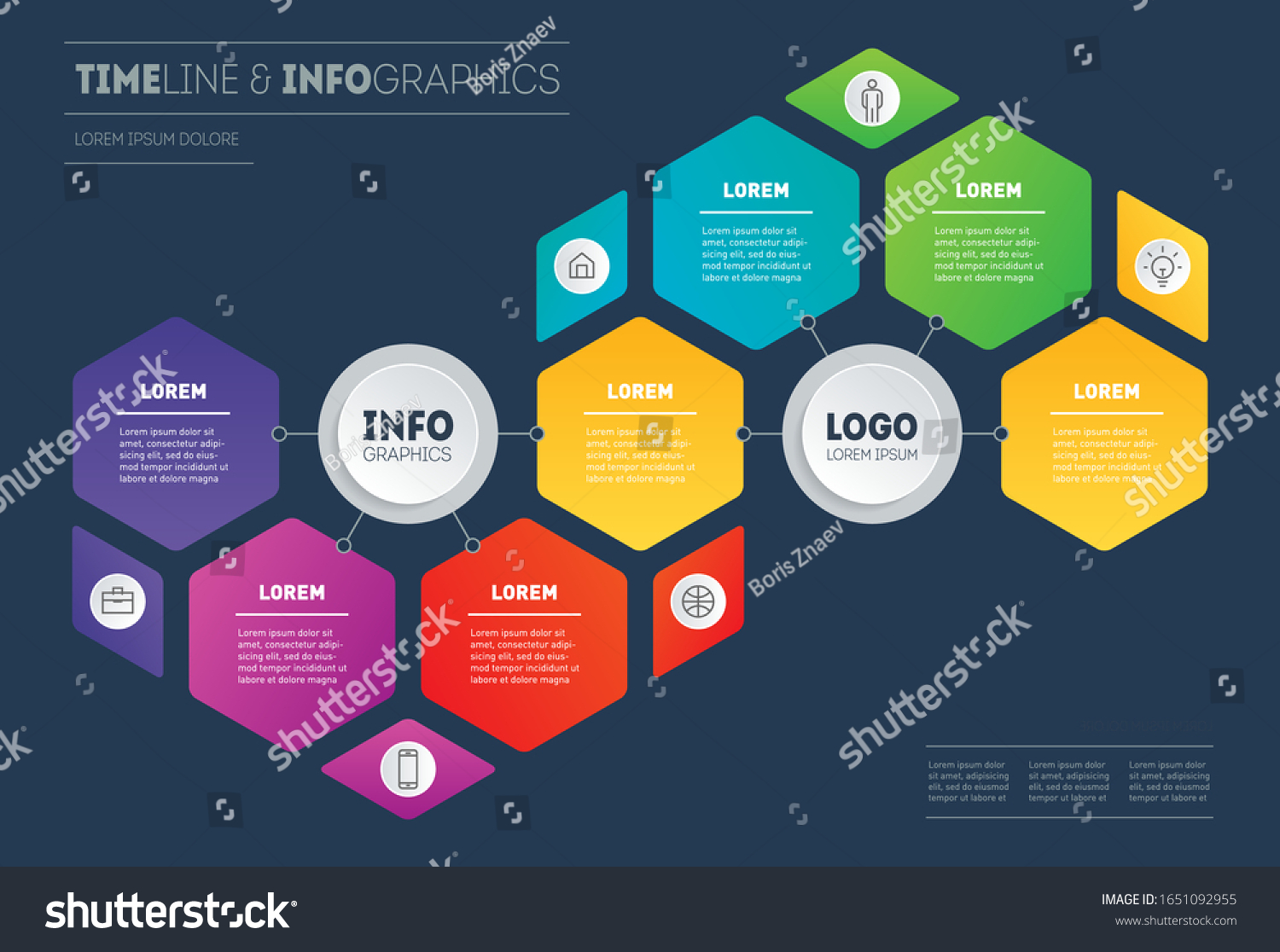 Business Presentation Infographics Concept 7 Options Stock Vector ...