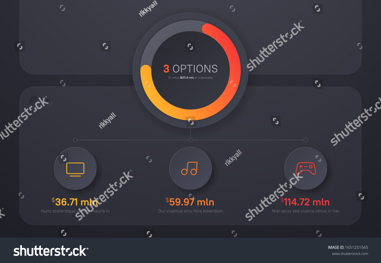 Dark Hued Presentation Infographic Structure Chart Stock Vector ...