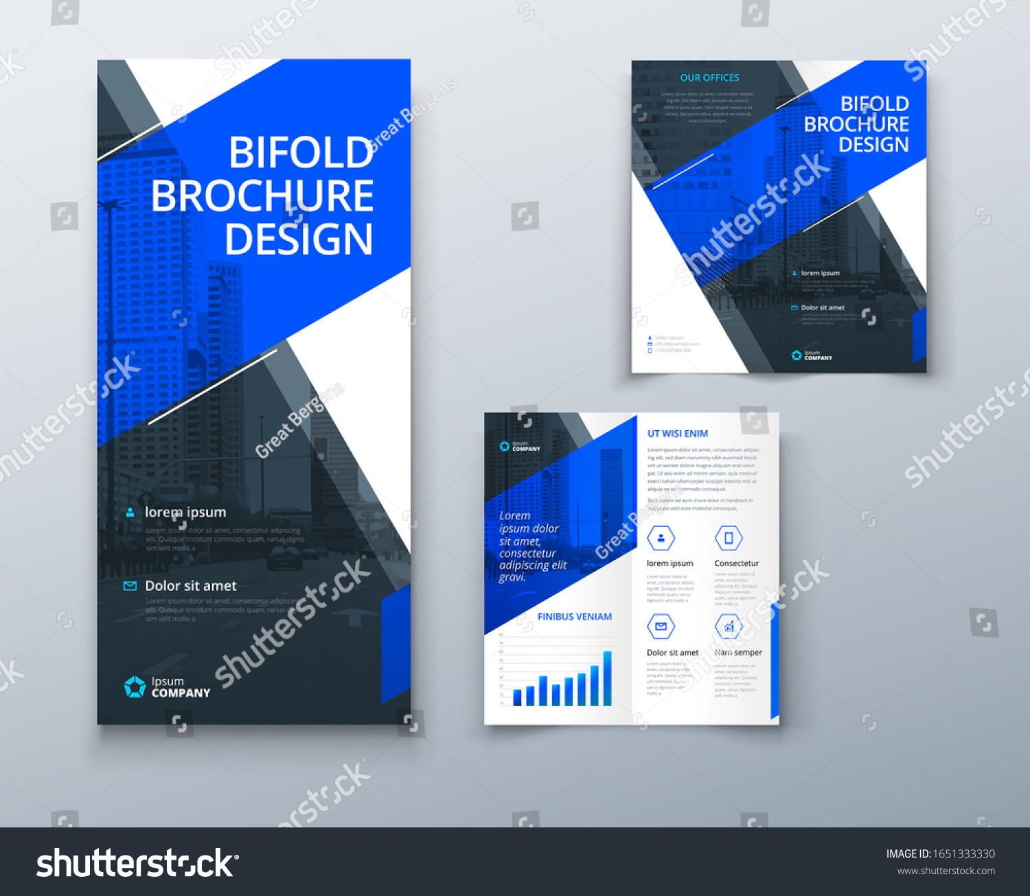 Bi Fold Brochure Design Square Shapes Stock Vector (Royalty Free ...