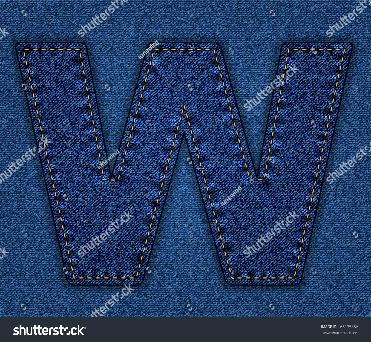 Denim Letter W Jeans Alphabet Vector Stock Vector (Royalty Free ...