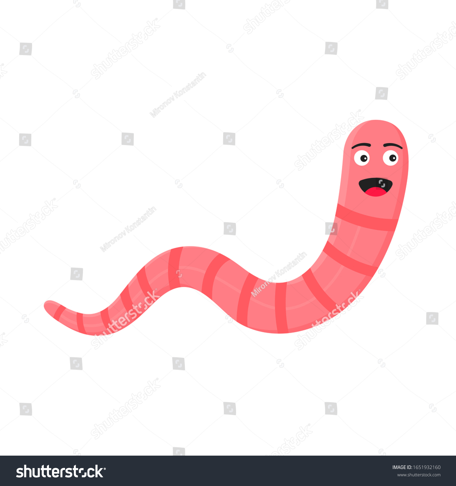 Earthworm Cartoon Character Icon Sigh Worm Stock Vector (Royalty Free ...