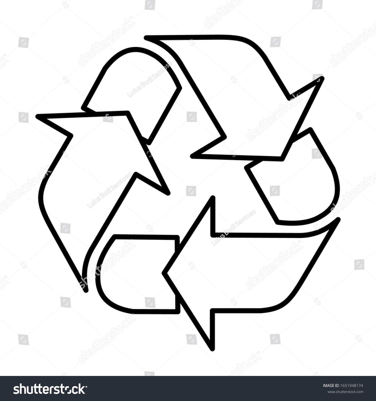 Outline Recycled Logo White Background Vector Stock Vector Royalty Free 1651948174 Shutterstock