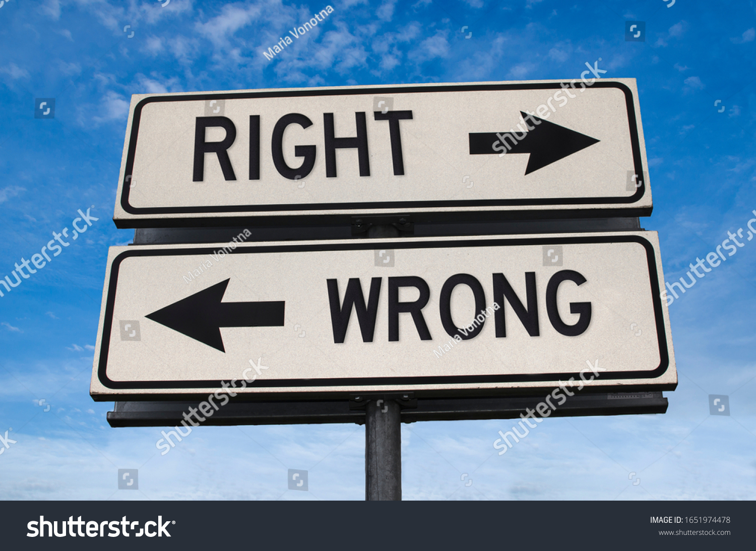 Right Vs Wrong White Two Street Stock Photo 1651974478 | Shutterstock