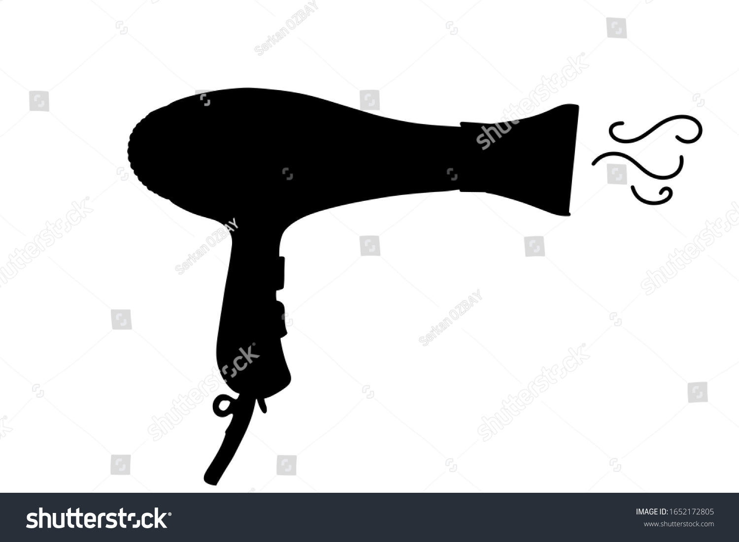 Hair Dryer Blow Dryer Illustration Black Stock Illustration 1652172805 ...