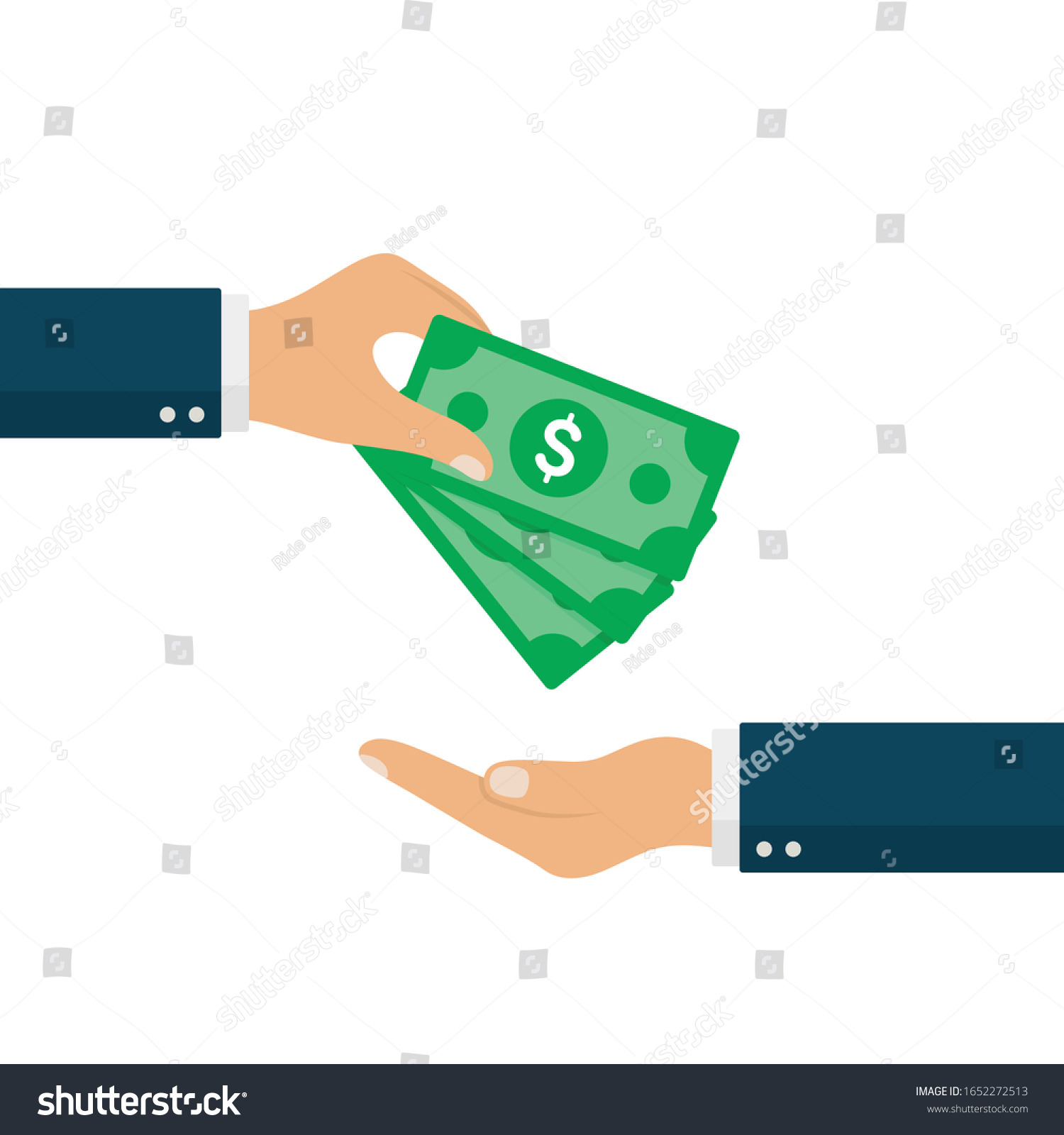 Businessman Hand Giving Cash Businessman Hand Stock Vector (Royalty ...