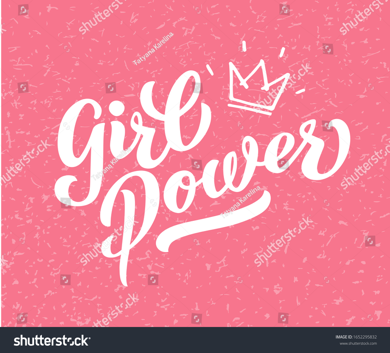 Girl Power Vector Lettering Hand Drawn Stock Vector Royalty Free