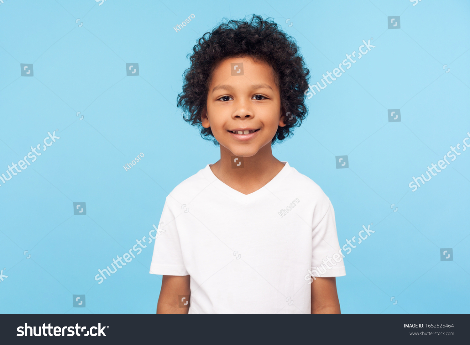 Portrait Cheerful Little Boy Curly Hair Stock Photo 1652525464 