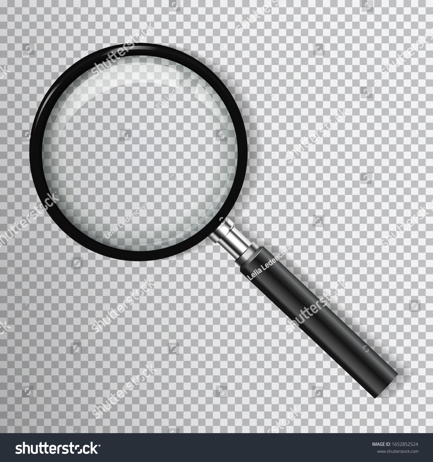 Realistic Magnifier Shadow On Transparent Background Stock Vector ...