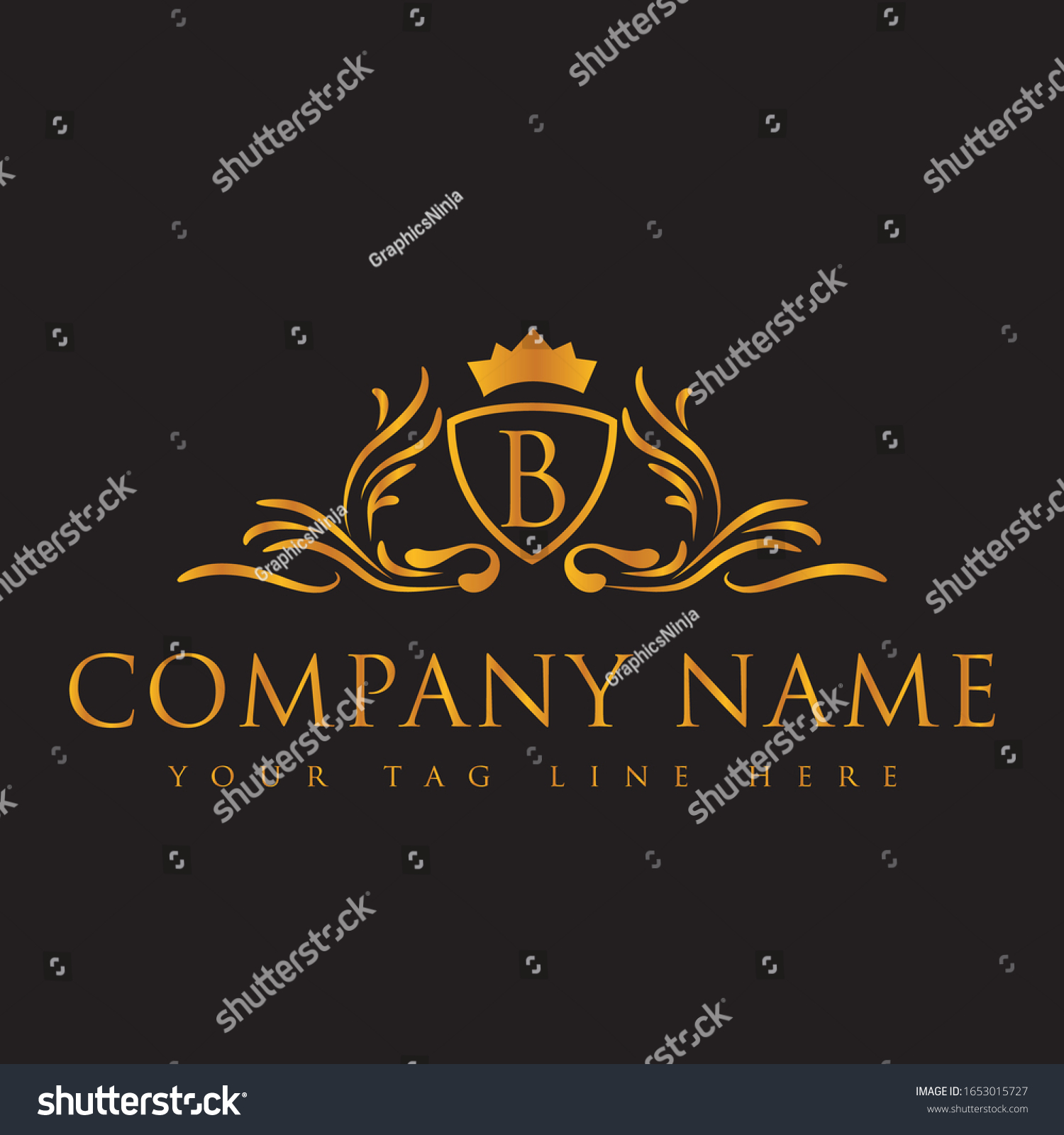 B Letter Vector Luxury Logo Design Stock Vector (Royalty Free ...