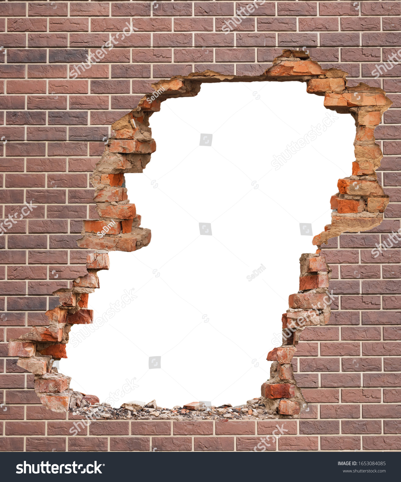 22,013 White brick wall with hole Images, Stock Photos & Vectors ...