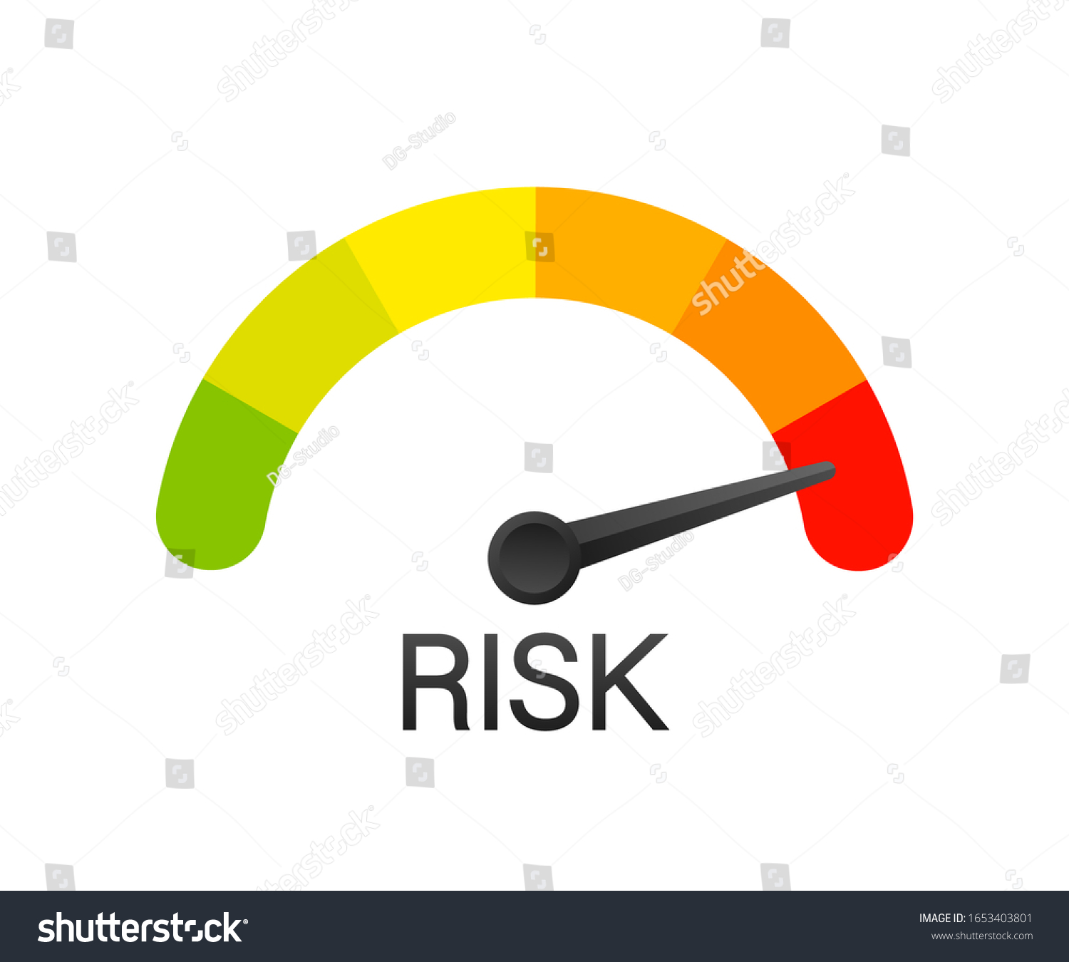 Risk Icon On Speedometer High Risk Stock Vector (Royalty Free ...