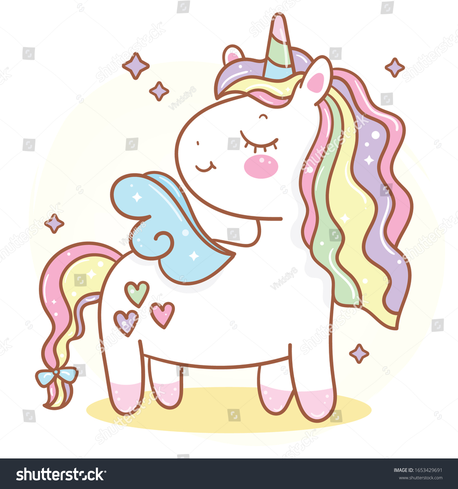 Cute Unicorn Angel Vector Pony Child Stock Vector (Royalty Free ...