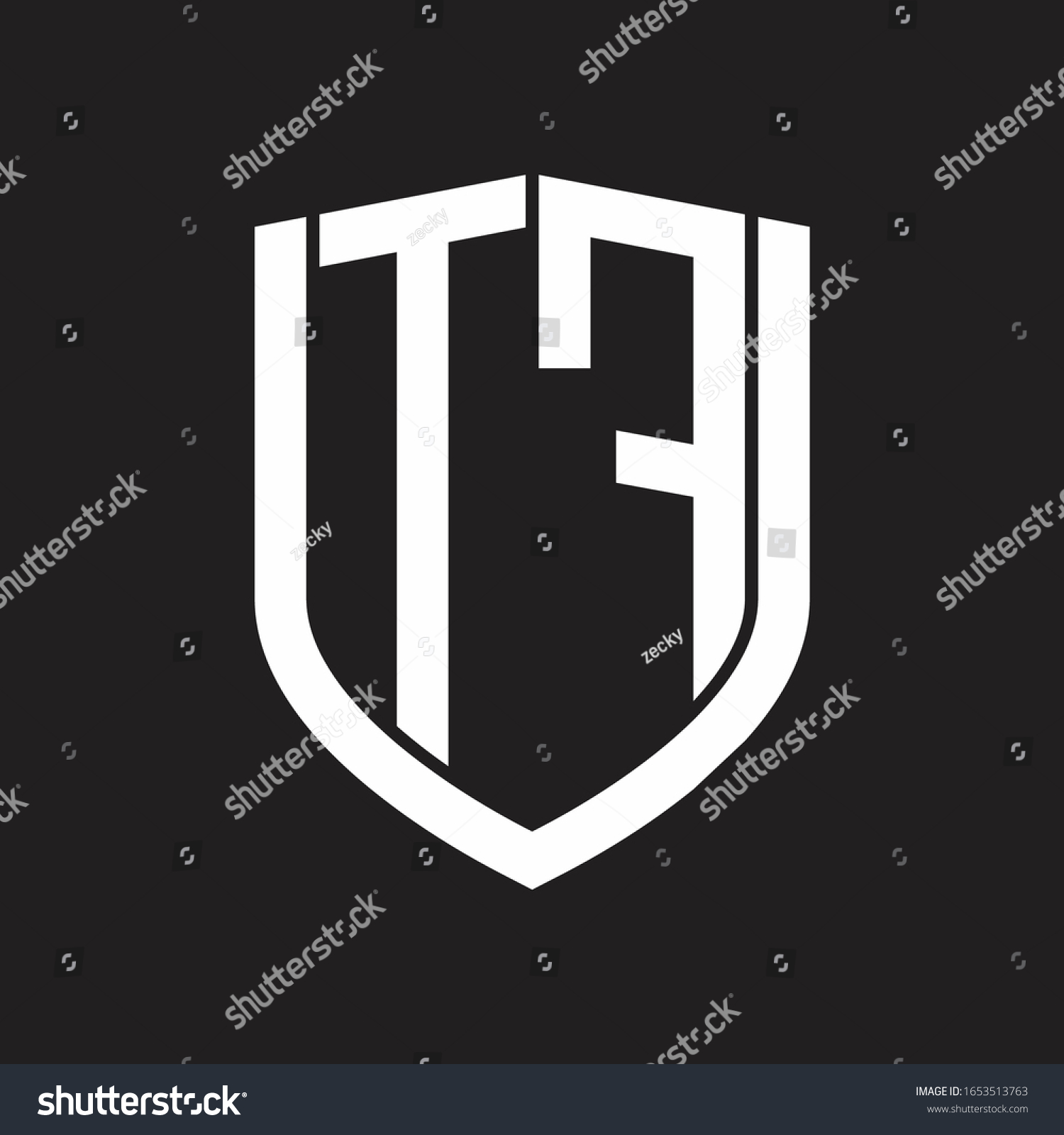 Tf Logo Monogram Emblem Shield Design Stock Vector (Royalty Free ...