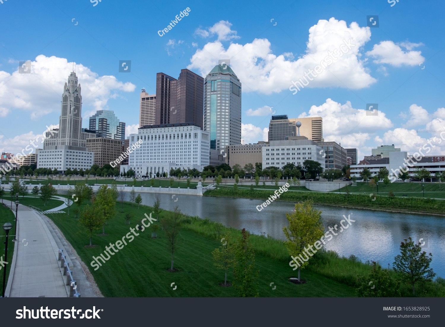 Columbus Ohio Partly Cloudy Skyline Stock Photo 1653828925 | Shutterstock