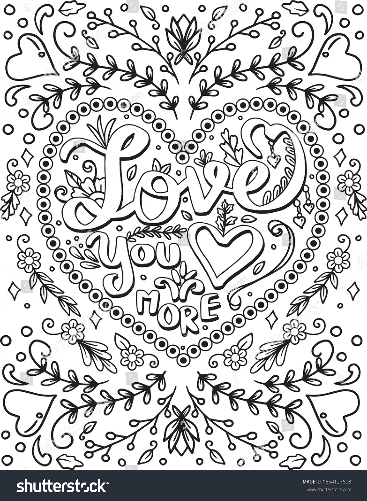 Hand Drawn Inspiration Word Love You Stock Vector (Royalty Free ...