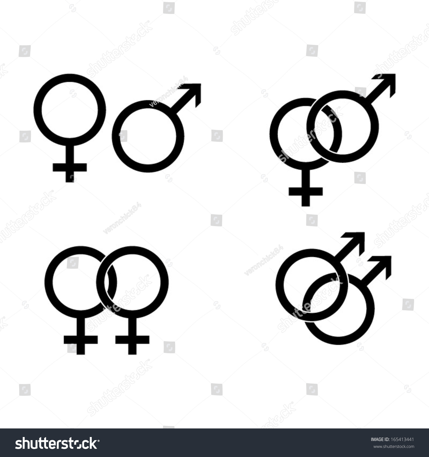 Male Female Symbols Vector Stock Vector (Royalty Free) 165413441 ...