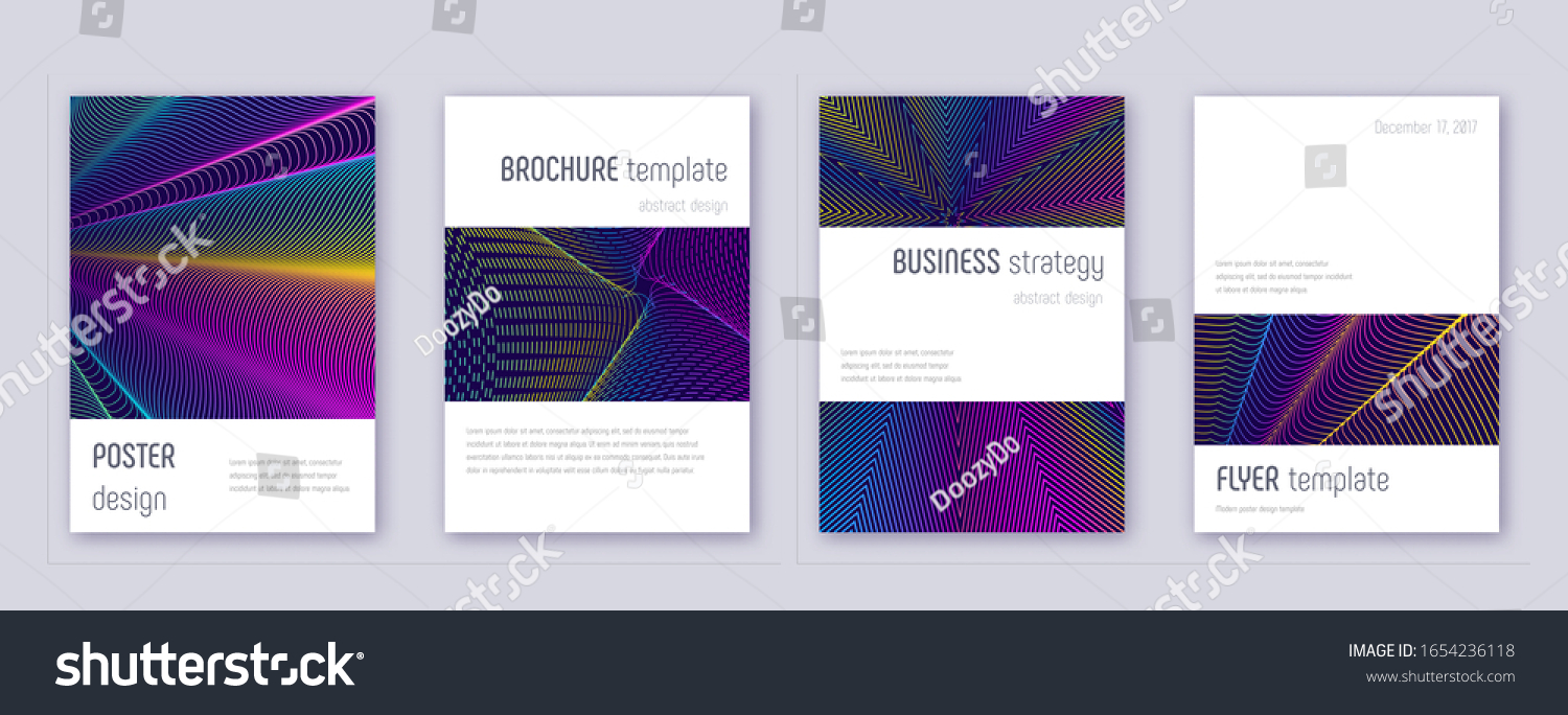 Minimalistic Brochure Design Template Set Rainbow Stock Vector (Royalty ...