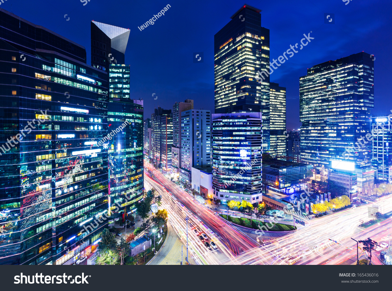 Gangnam District Seoul Night Stock Photo 165436016 | Shutterstock