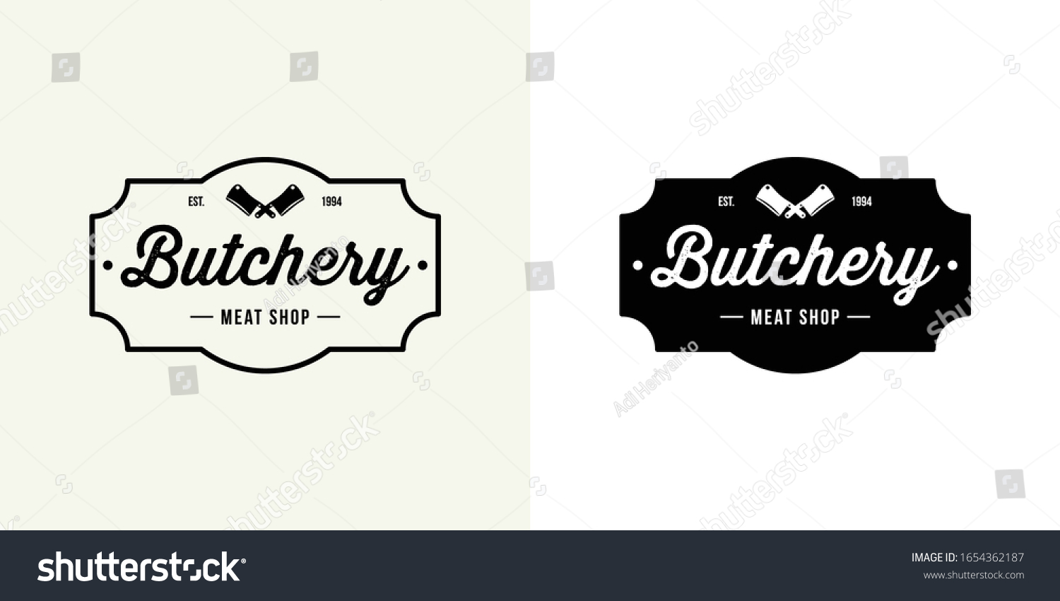Butchery Shop Logo Design Emblem Stock Vector (Royalty Free) 1654362187 ...