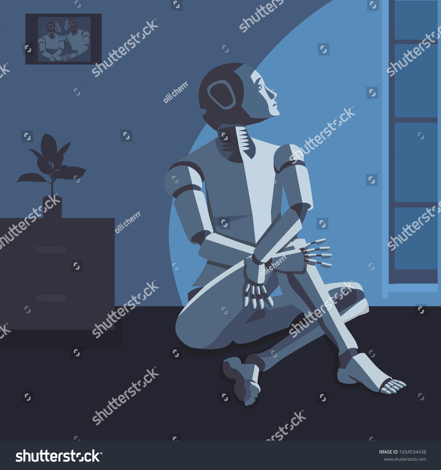 Robot Artificial Intelligence Thinks Dreams Robot Stock Vector Royalty Free 1654534438 Robot Artificial Intelligence Thinks Dreams Robot Stock Vector Royalty Free 1654534438