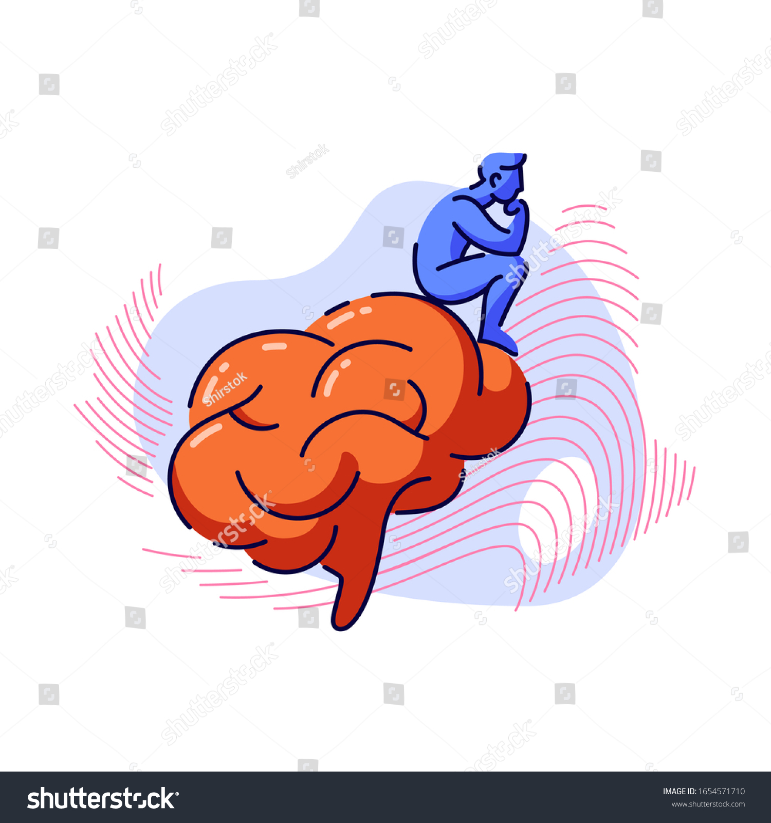 Brainstorm Concept Man Sitting On Brain Stock Vector (Royalty Free ...