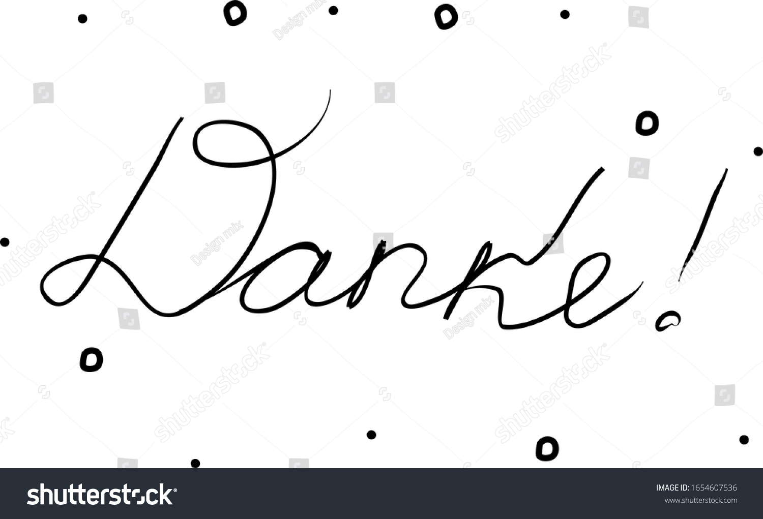 Danke Phrase Handwritten Calligraphy Brush Thanks Stock Vector (Royalty ...