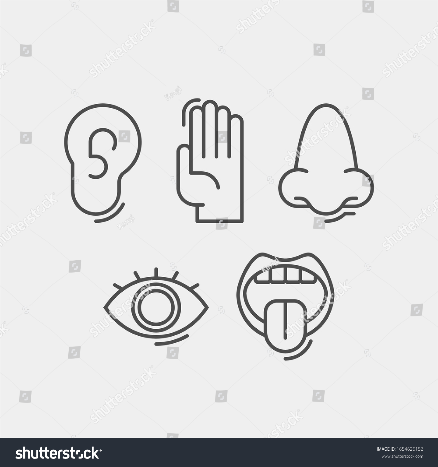 Sense Organs Flat Vector Icons Taste Stock Vector (Royalty Free ...