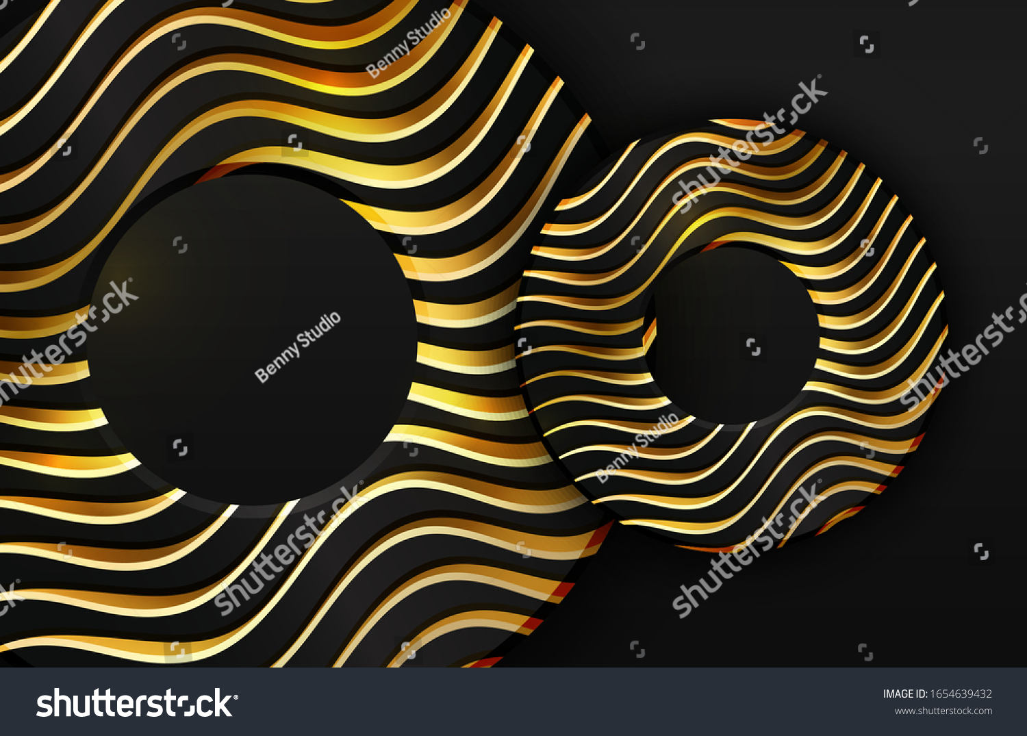 Luxury 3d Realistic Background Gold Circle Stock Vector (Royalty Free ...