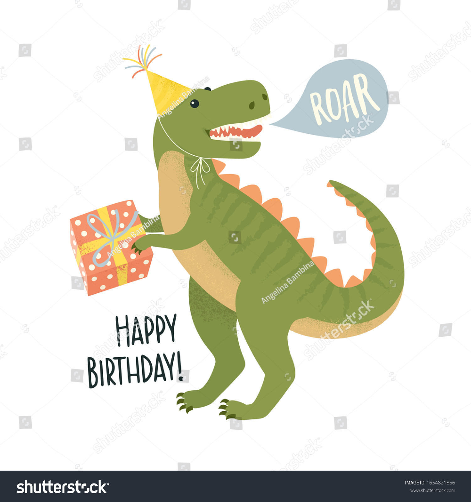 Party Invitation Card Template Dinosaur Stock Vector (Royalty Free ...