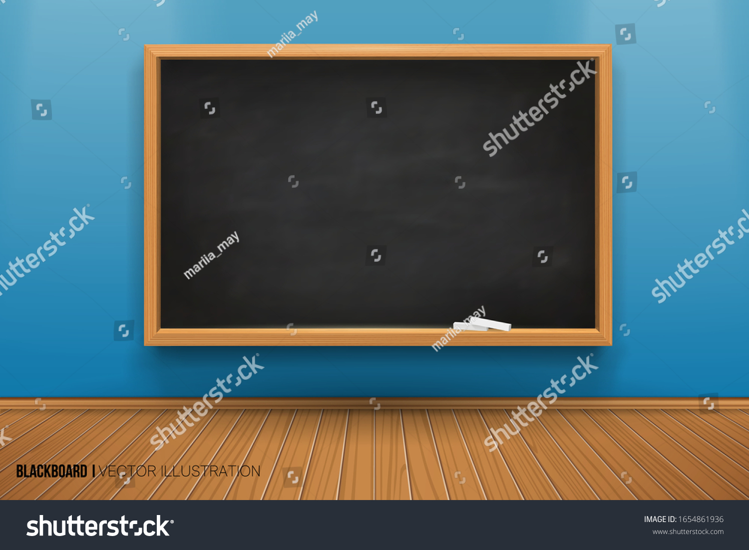 Room Blackboard On Wall 3d Board Stock Vector (Royalty Free) 1654861936 ...