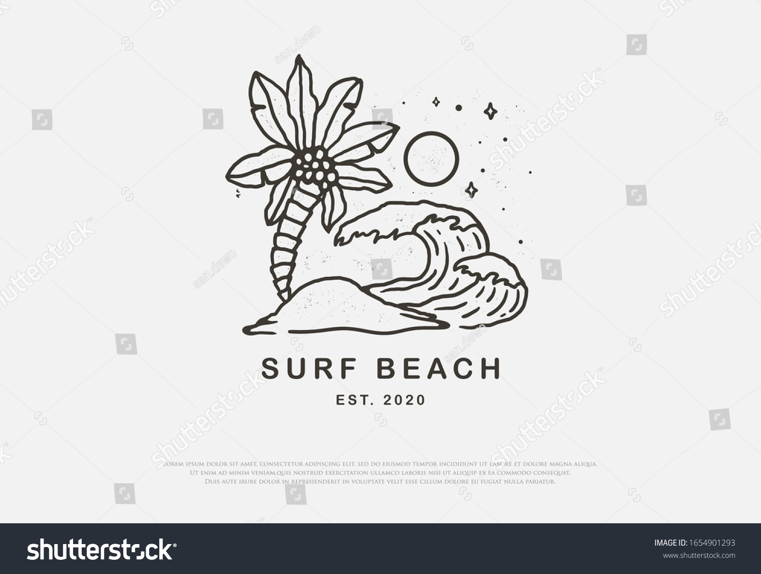 Hand Drawn Premium Summer Beach Wave Stock Vector (Royalty Free ...