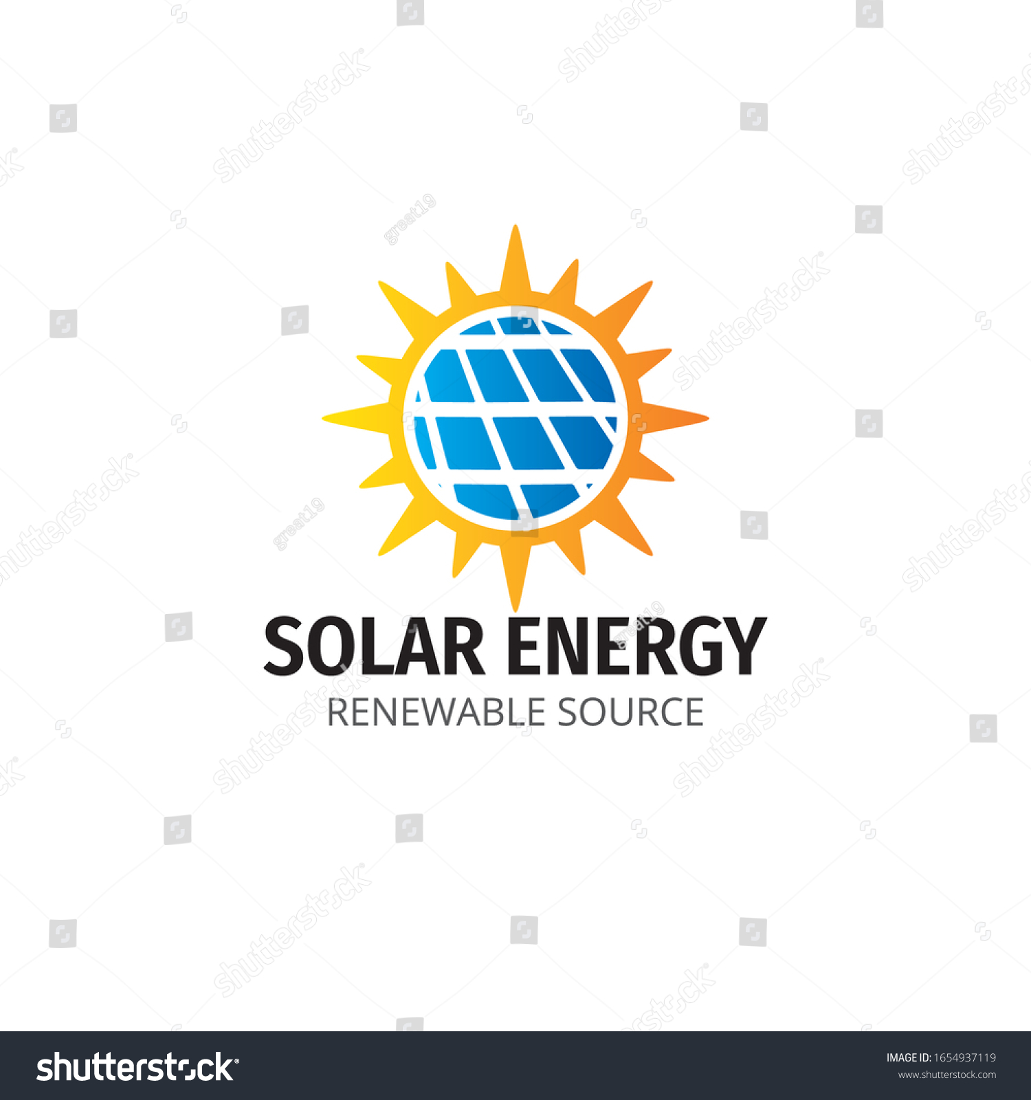 Solar Panel Vector Logo Design Template Stock Vector (Royalty Free ...